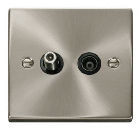 VPSC157BK  Deco Victorian 1 Gang Satellite & Isolated Coaxial Socket Outlet
